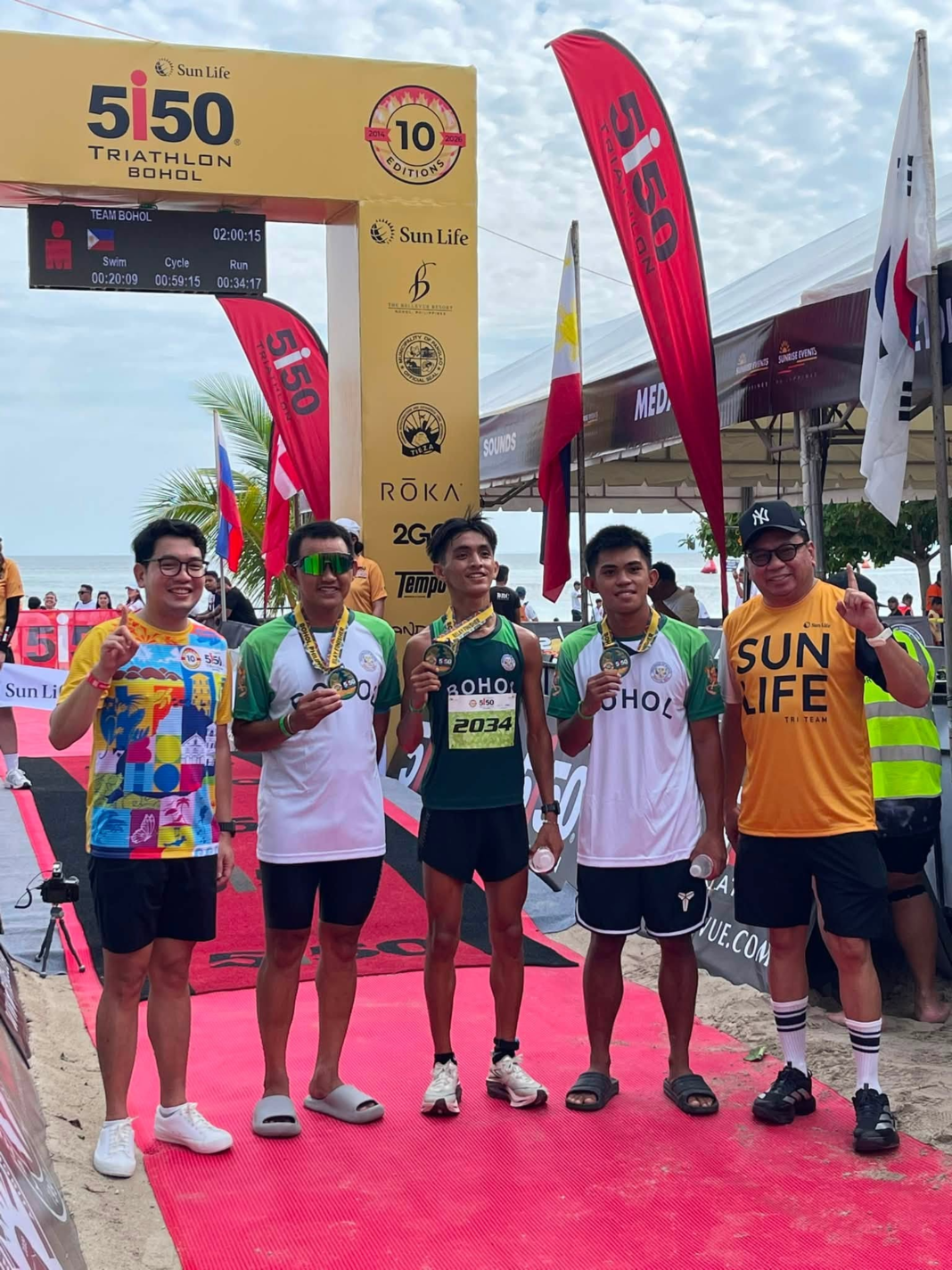 Team Bohol Men’s Relay championship at the Sun Life 5150 Triathlon